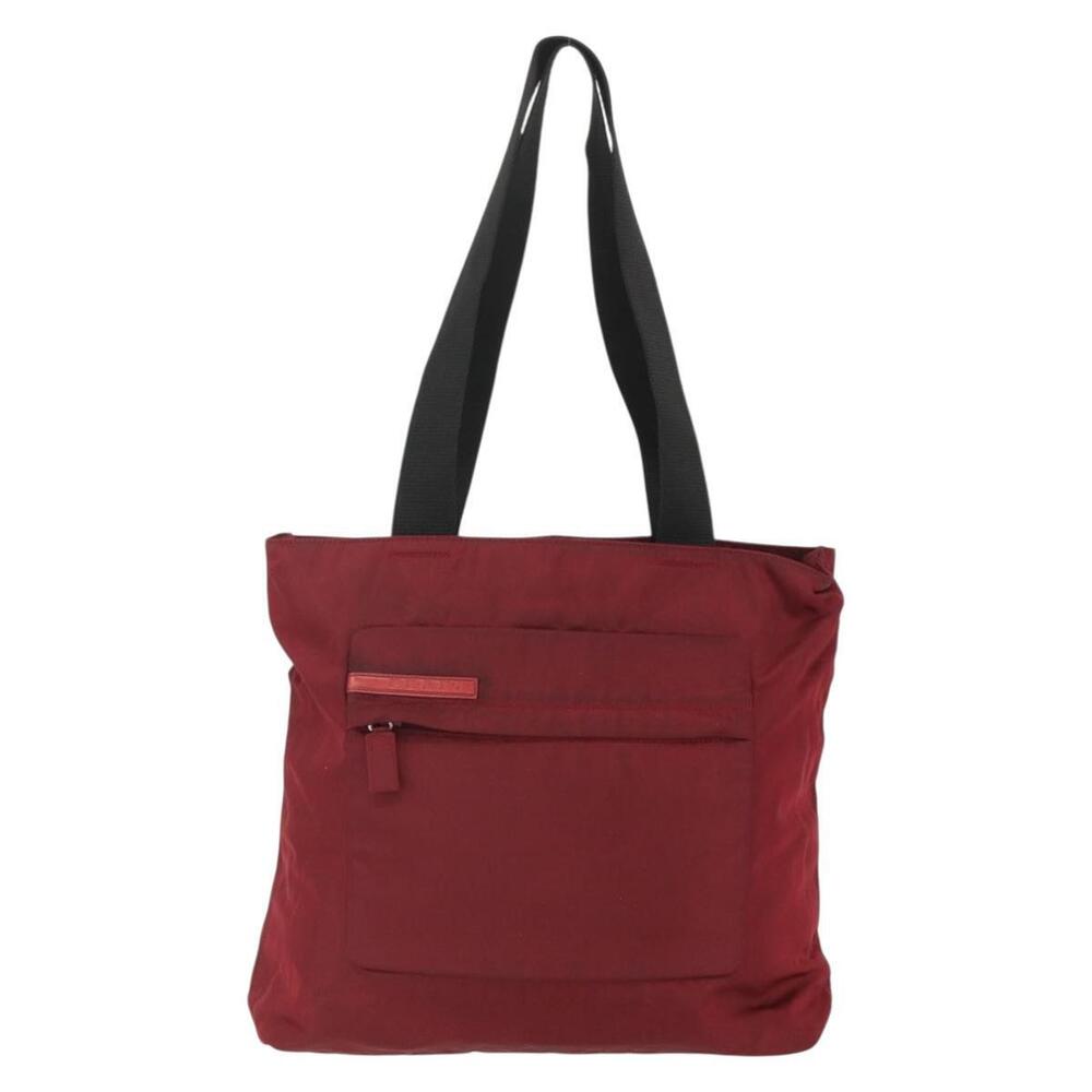 PRADA Sports Tote Bag Nylon Red Silver Auth ti3508 - Picture 13 of 16